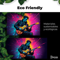Cuadros Decorativos Canvas Revolution | Guitarrista Colores | EcoFriendly