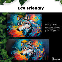 Cuadros Decorativos Canvas Revolution | lobo-splash-color | EcoFriendly
