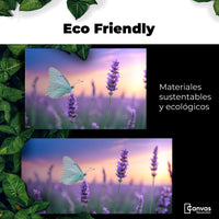 Cuadros Decorativos Canvas Revolution | Mariposa Y Lavanda | EcoFriendly