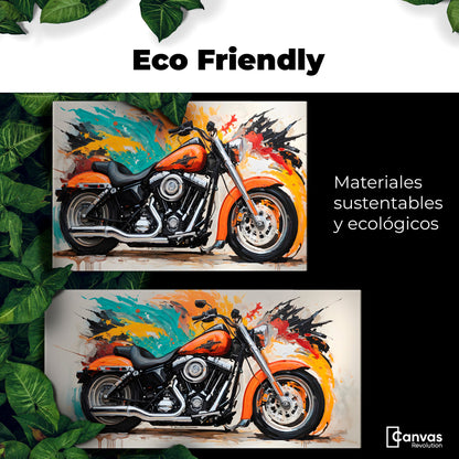 Cuadros Decorativos Canvas Revolution | Motocicleta Clasica | EcoFriendly