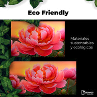 Cuadros Decorativos Canvas Revolution | Peonia Rosa Eterno | EcoFriendly