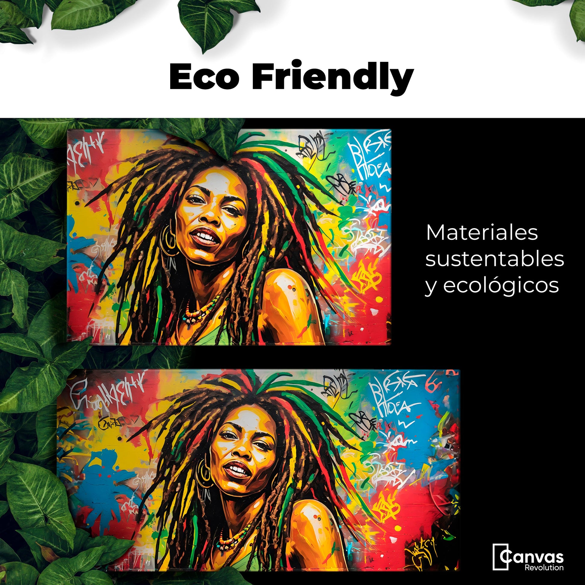 Cuadros Decorativos Canvas Revolution | Retrato Rasta Urban | EcoFriendly
