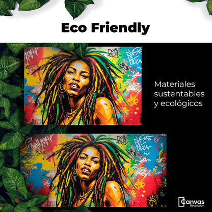 Cuadros Decorativos Canvas Revolution | Retrato Rasta Urban | EcoFriendly