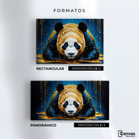 Cuadros Decorativos Canvas Revolution | Abrazo Panda Dorado | Formatos