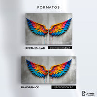 Cuadros Decorativos Canvas Revolution | Alas Angel Arcoiris | Formatos
