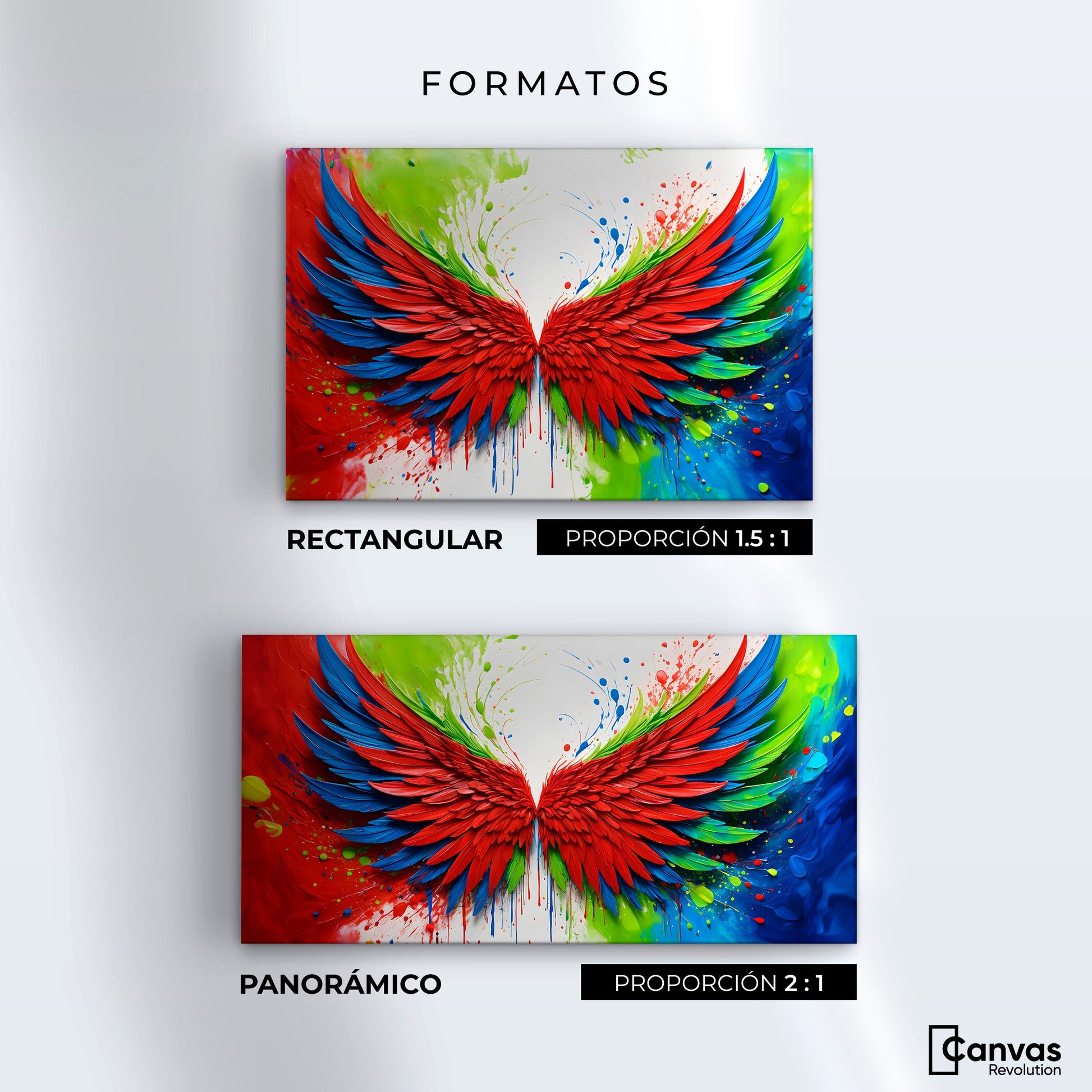 Cuadros Decorativos Canvas Revolution | Alas Angel Brillo | Formatos