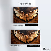 Cuadros Decorativos Canvas Revolution | Alas Angel Cobre | Formatos