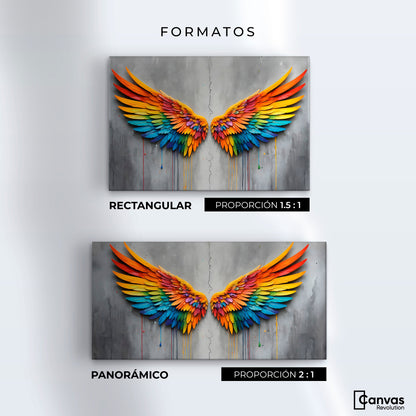 Cuadros Decorativos Canvas Revolution | Alas Angel Colores | Formatos
