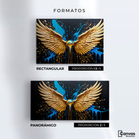 Cuadros Decorativos Canvas Revolution | Alas Angel Dorado | Formatos
