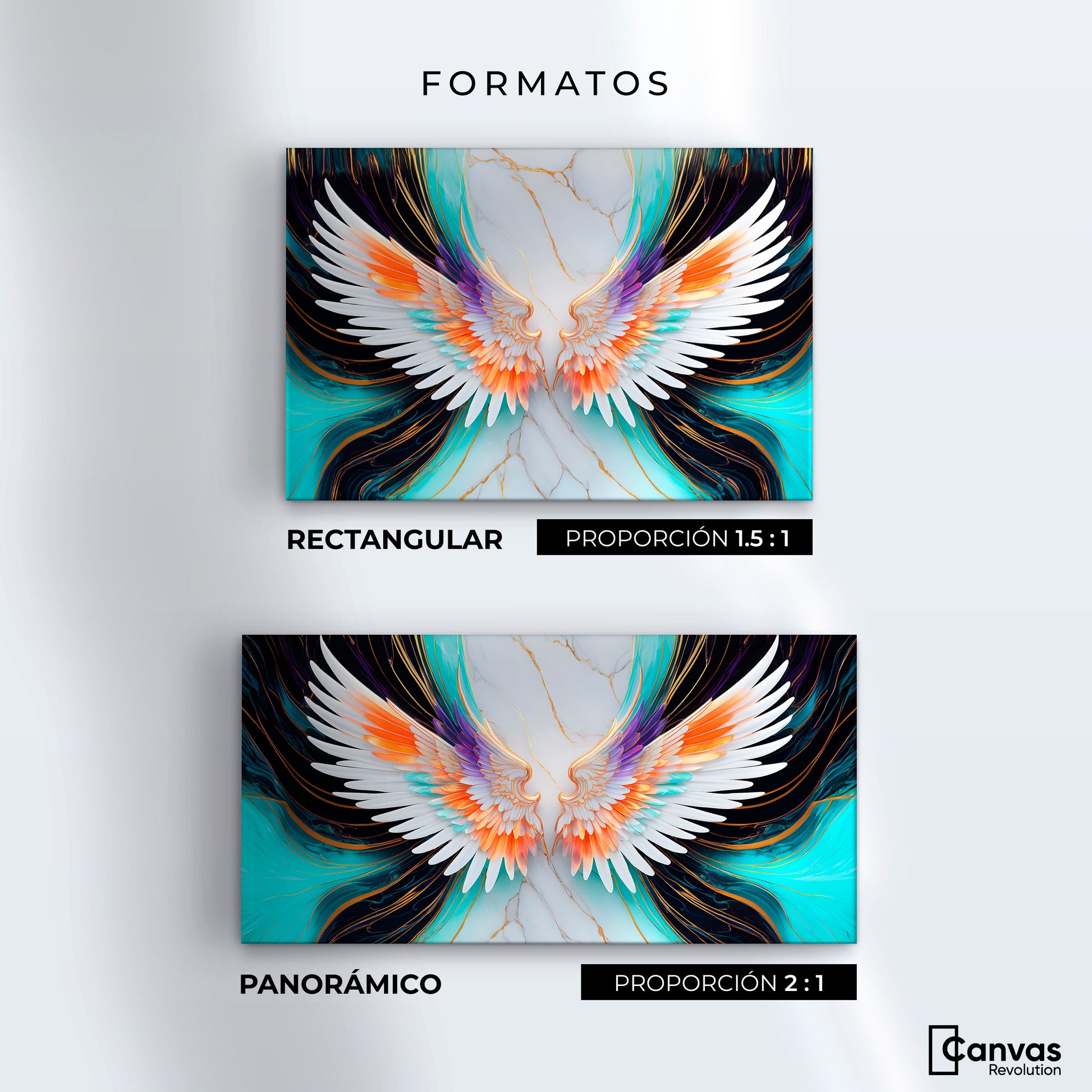 Cuadros Decorativos Canvas Revolution | Alas Angel Marmol | Formatos