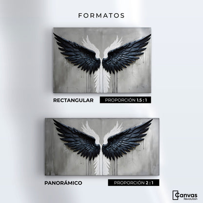 Cuadros Decorativos Canvas Revolution | Alas Angel Oscuro | Formatos