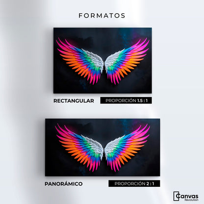 Cuadros Decorativos Canvas Revolution | Alas Angel Pureza | Formatos