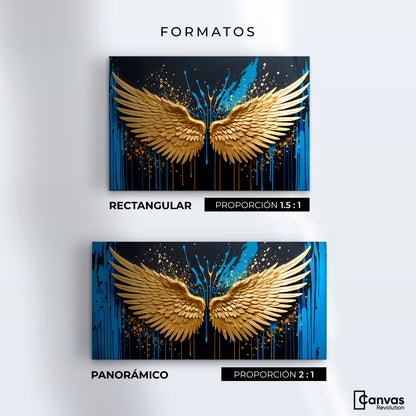 Cuadros Decorativos Canvas Revolution | Alas Oro Splash | Formatos