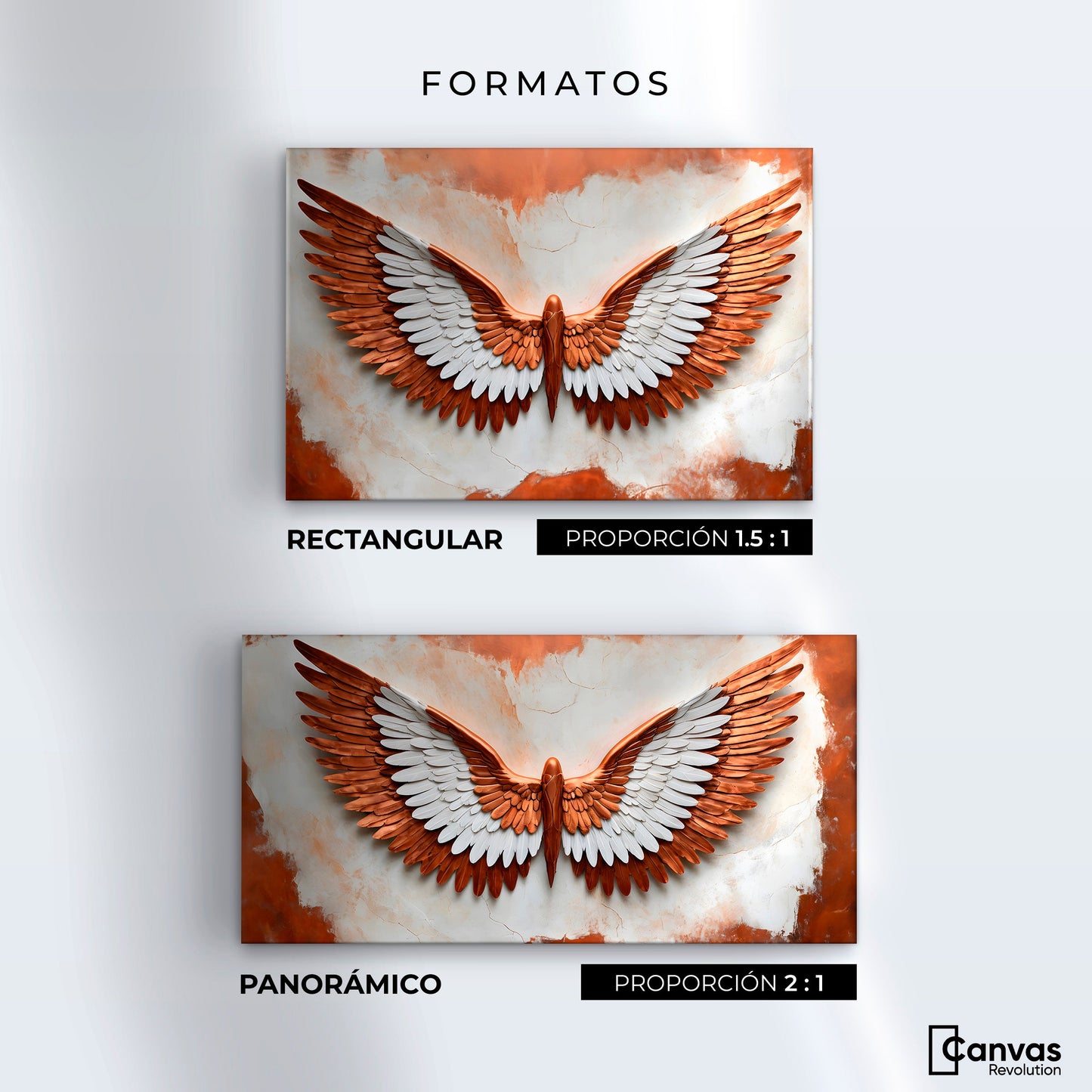 Cuadros Decorativos Canvas Revolution | Alas Vibrante Sol | Formatos