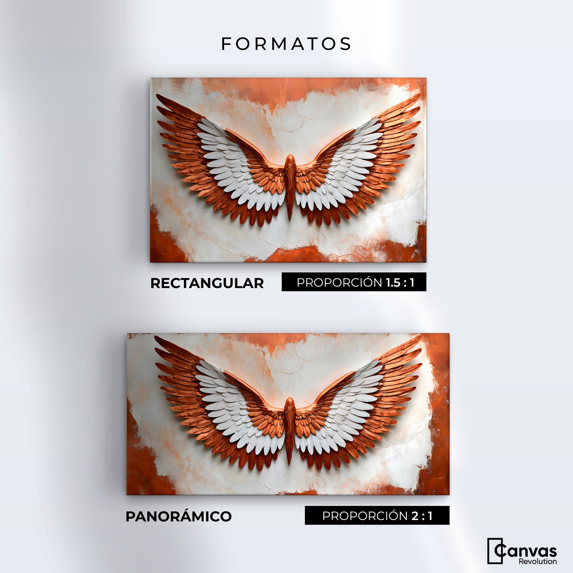 Cuadros Decorativos Canvas Revolution | Alas Vibrante Sol | Formatos
