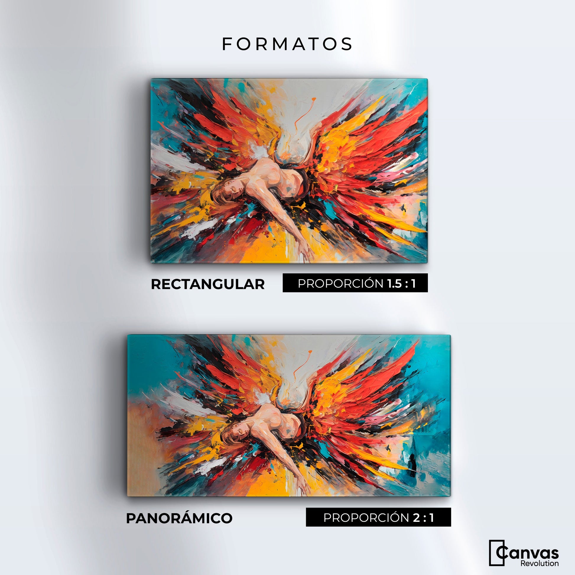 Cuadros Decorativos Canvas Revolution | Angel Caido Colores | Formatos