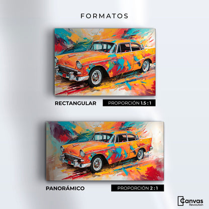 Cuadros Decorativos Canvas Revolution | Auto Retro Colorido | Formatos
