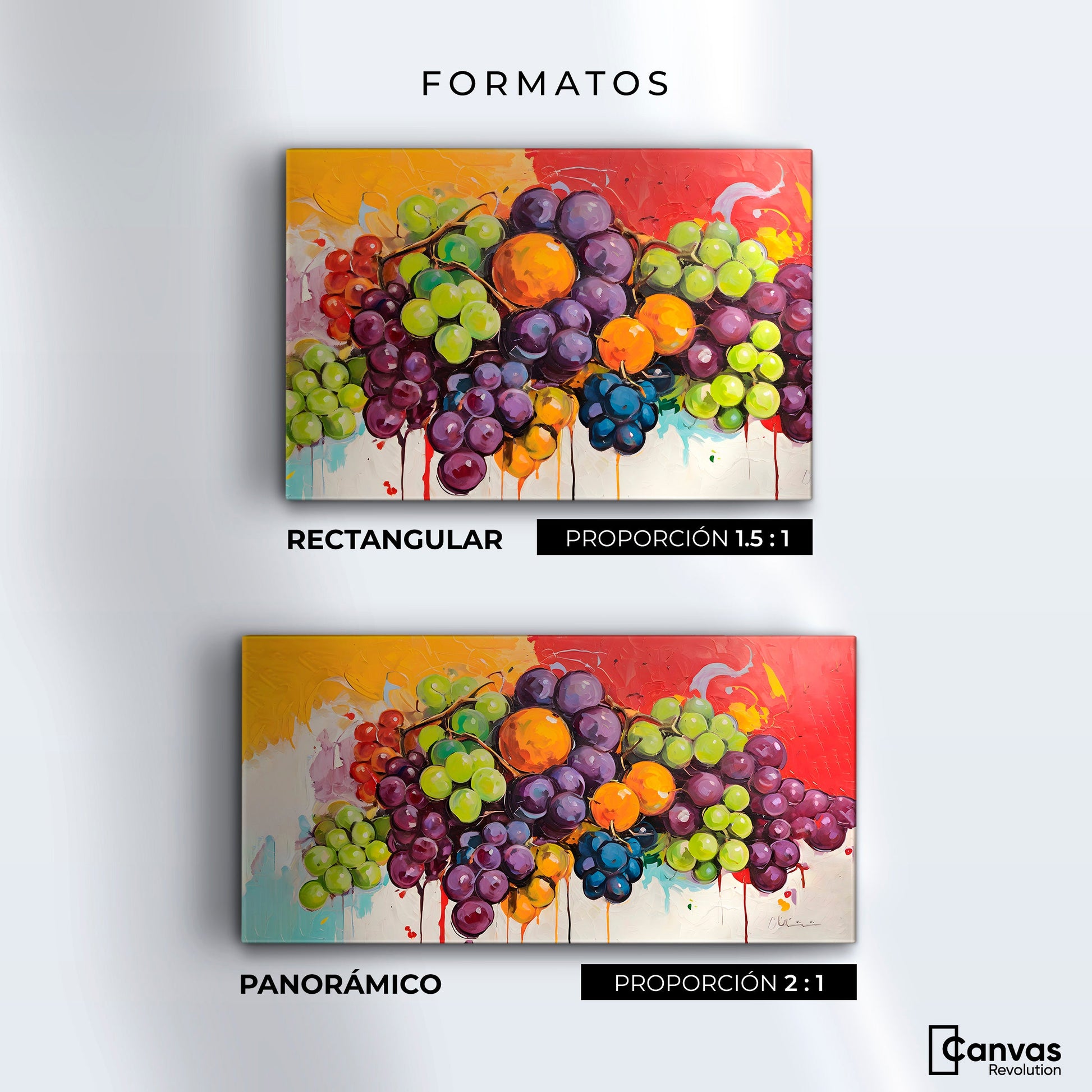 Cuadros Decorativos Canvas Revolution | Bodegon Con Uvas | Formatos