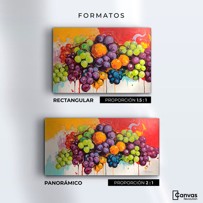 Cuadros Decorativos Canvas Revolution | Bodegon Con Uvas | Formatos