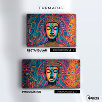 Cuadros Decorativos Canvas Revolution | Buda Mandala Neon | Formatos
