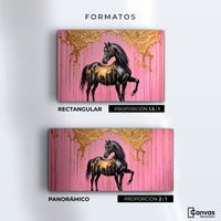 Cuadros Decorativos Canvas Revolution | Caballo Oro Rosa | Formatos