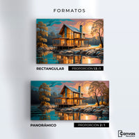 Cuadros Decorativos Canvas Revolution | Cabana Junto Lago | Formatos