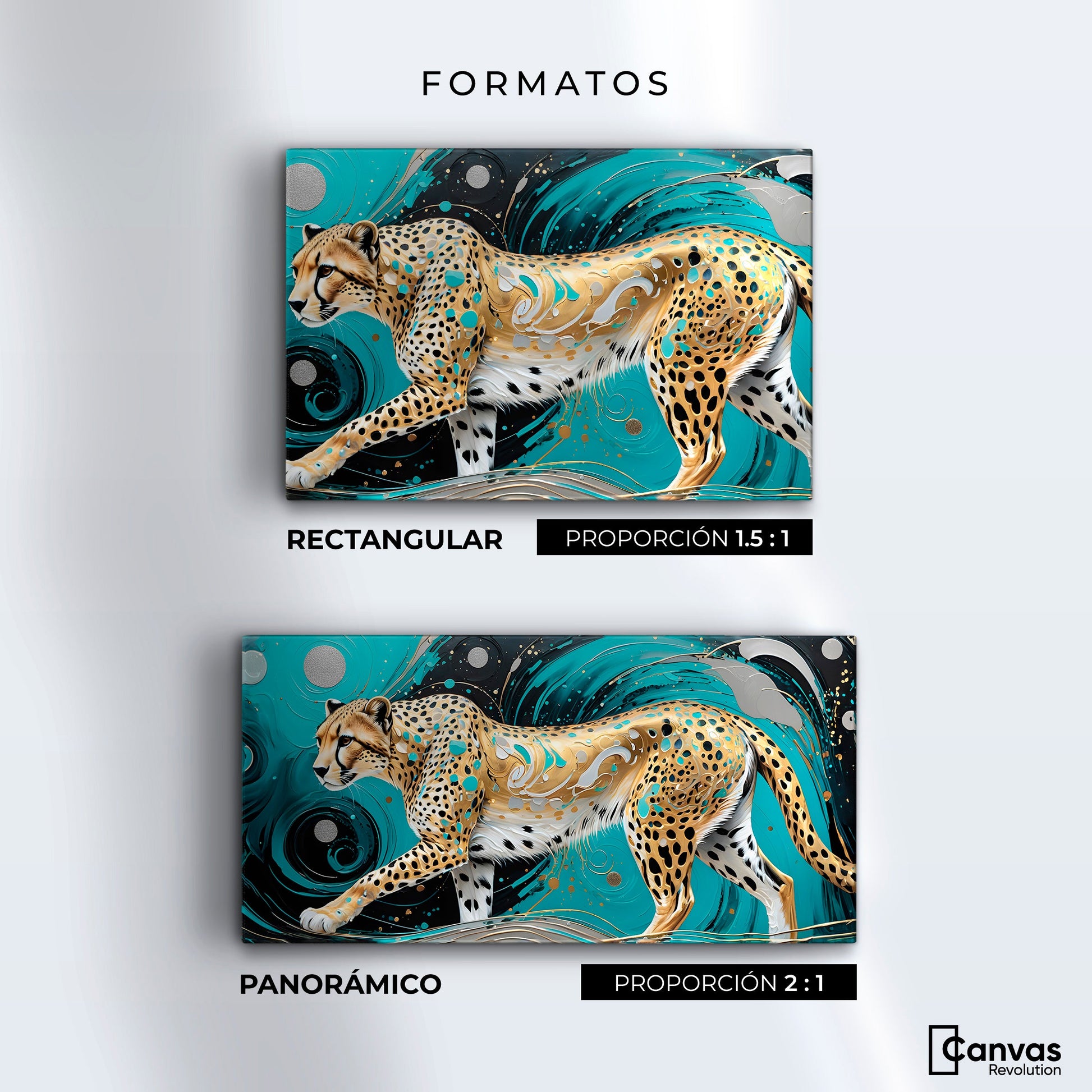 Cuadros Decorativos Canvas Revolution | Cheetah Dorado | Formatos