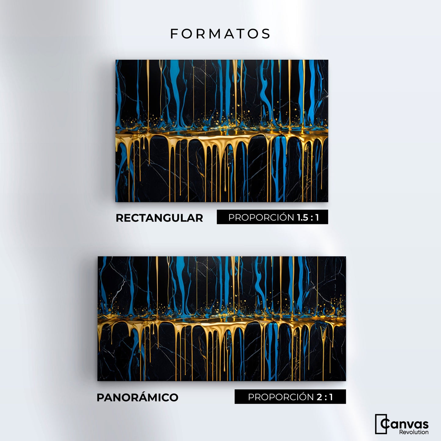 Cuadros Decorativos Canvas Revolution | Corrientes Doradas | Formatos