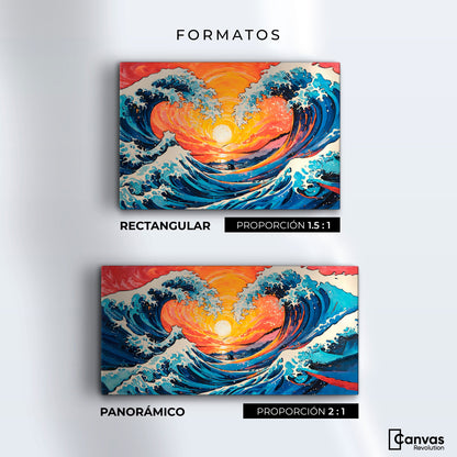 Cuadros Decorativos Canvas Revolution | Danza Olas Kanagawa | Formatos