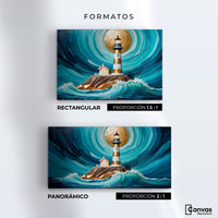 Cuadros Decorativos Canvas Revolution | Faro Del Mar Azul | Formatos