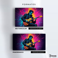 Cuadros Decorativos Canvas Revolution | Guitarrista Colores | Formatos
