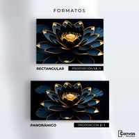Cuadros Decorativos Canvas Revolution | Loto Negro Oro | Formatos