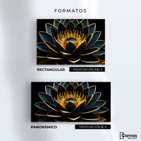 Cuadros Decorativos Canvas Revolution | Loto Oro Oscuro | Formatos