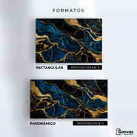 Cuadros Decorativos Canvas Revolution | Marmol Azul Oro | Formatos