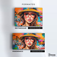 Cuadros Decorativos Canvas Revolution | Mujer Con Gafas | Formatos