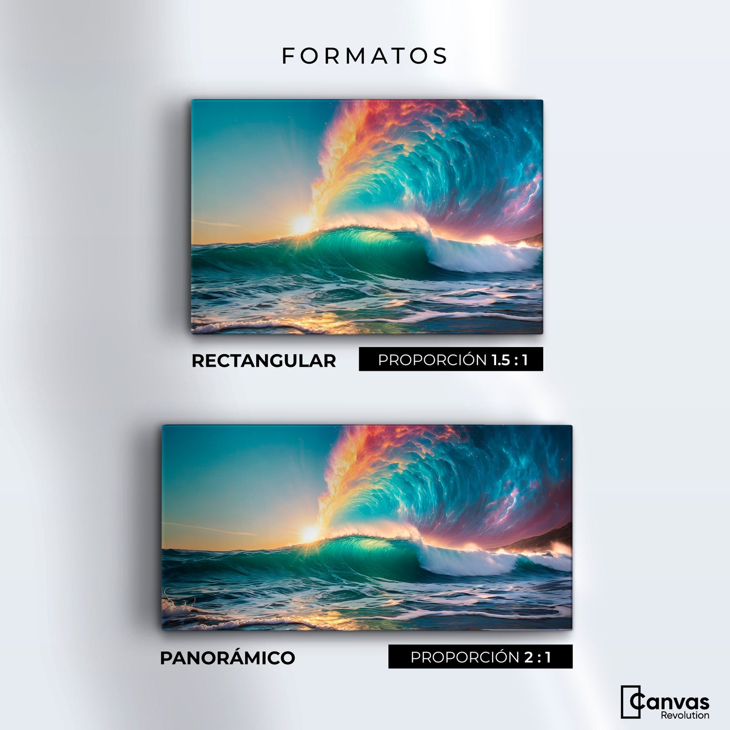 Cuadros Decorativos Canvas Revolution | Ola Crepuscular | Formatos