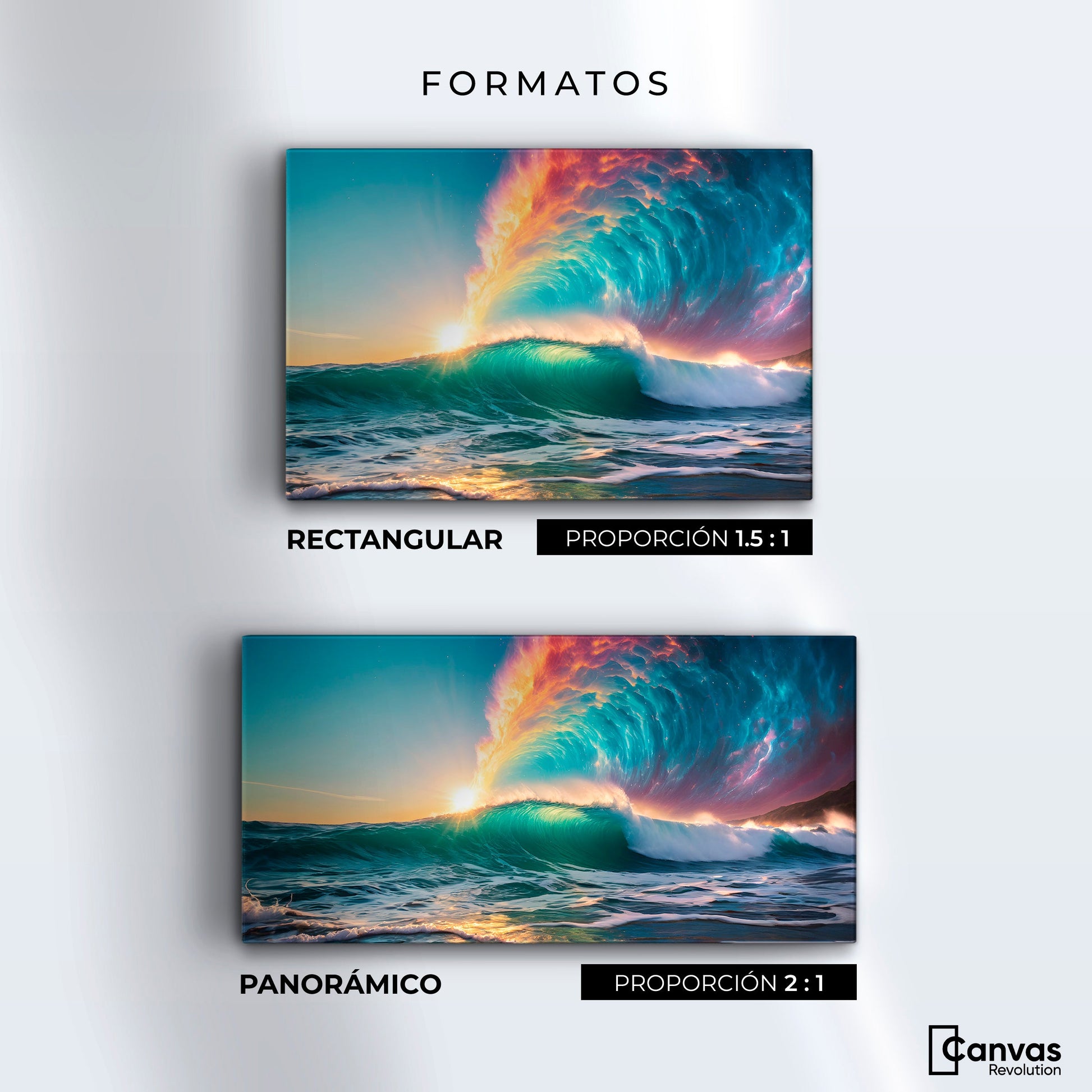 Cuadros Decorativos Canvas Revolution | Ola Crepuscular | Formatos