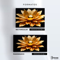 Cuadros Decorativos Canvas Revolution | Oro Flor Radiante | Formatos
