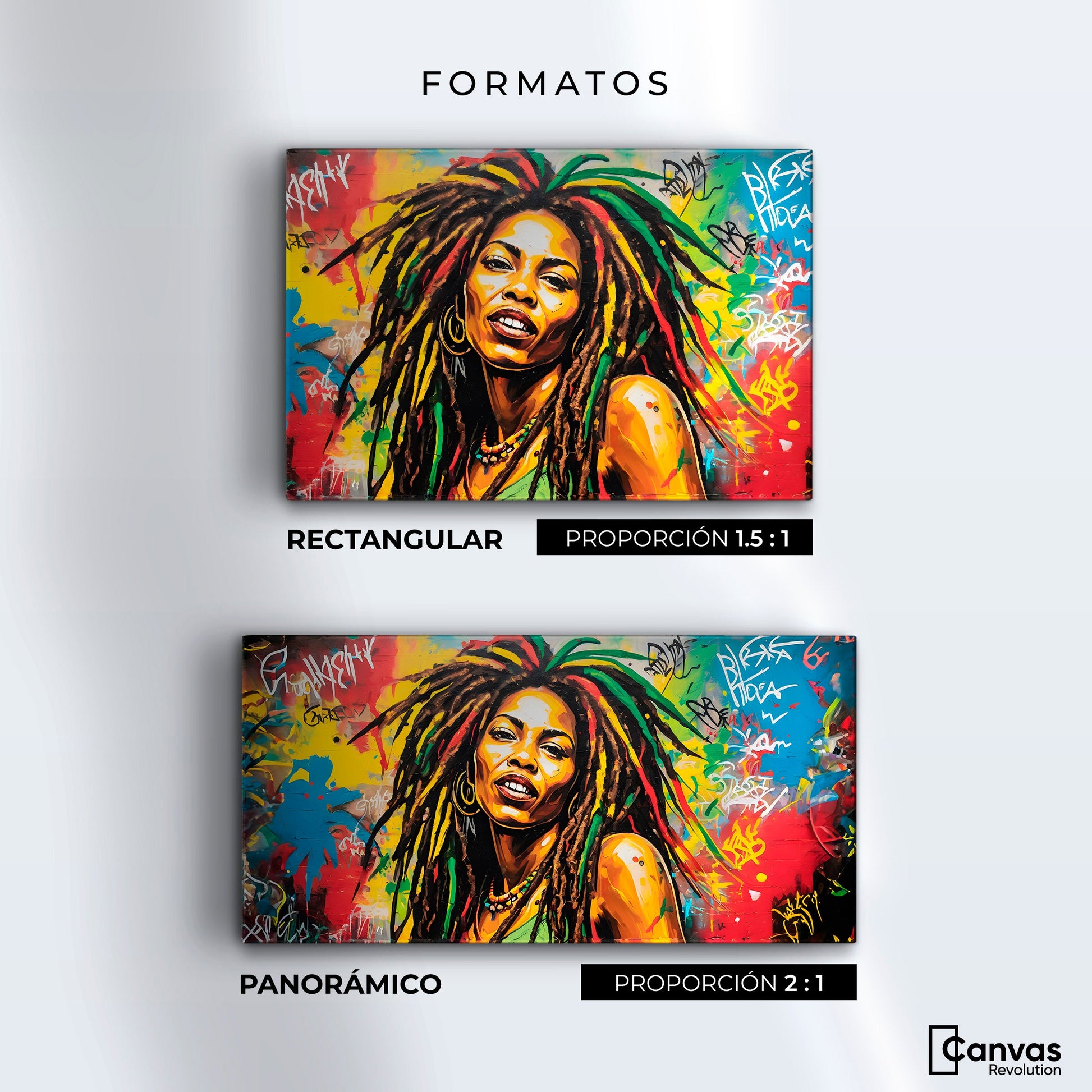 Cuadros Decorativos Canvas Revolution | Retrato Rasta Urban | Formatos