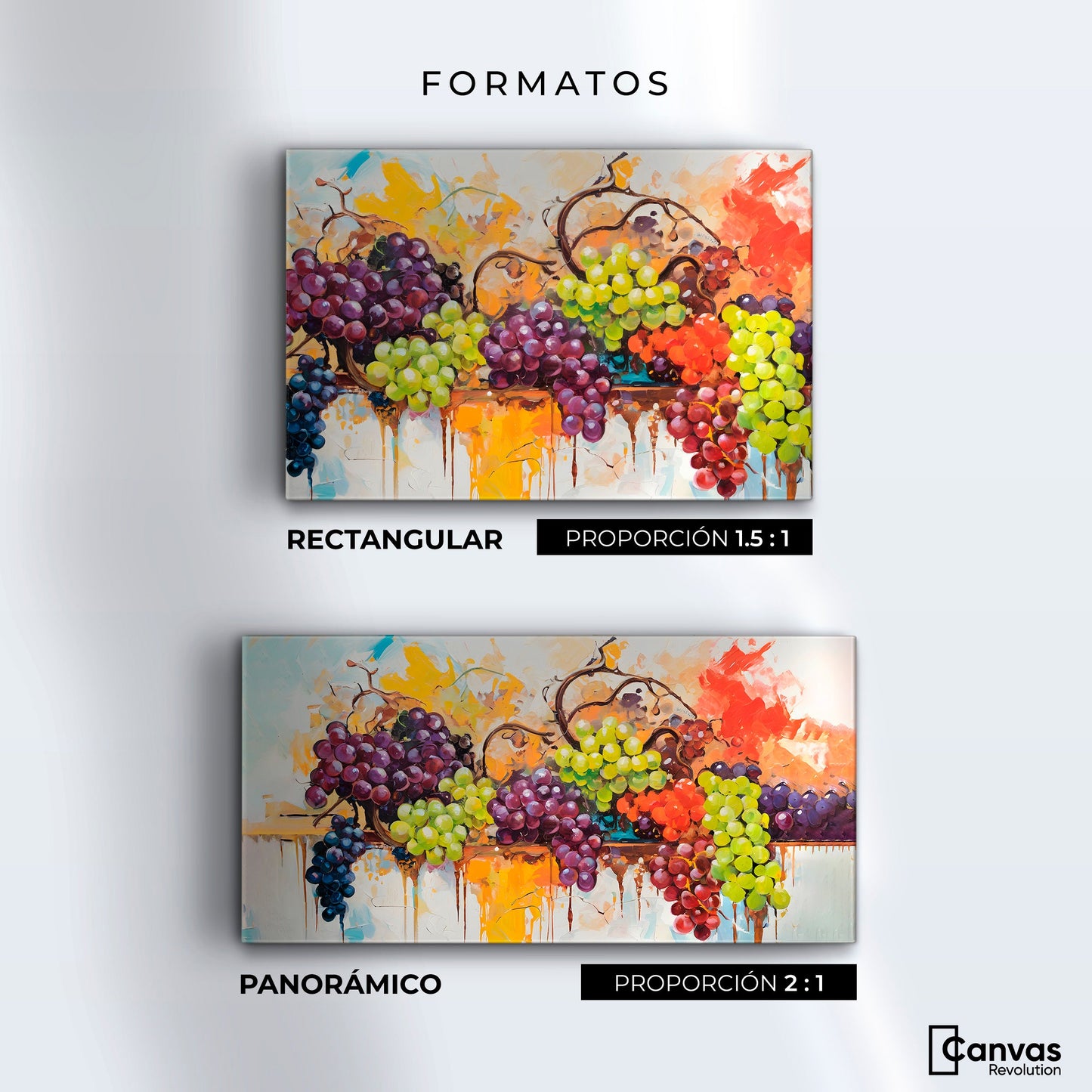 Cuadros Decorativos Canvas Revolution | Uvas Coloridas | Formatos