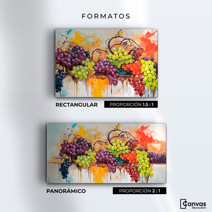 Cuadros Decorativos Canvas Revolution | Uvas Coloridas | Formatos