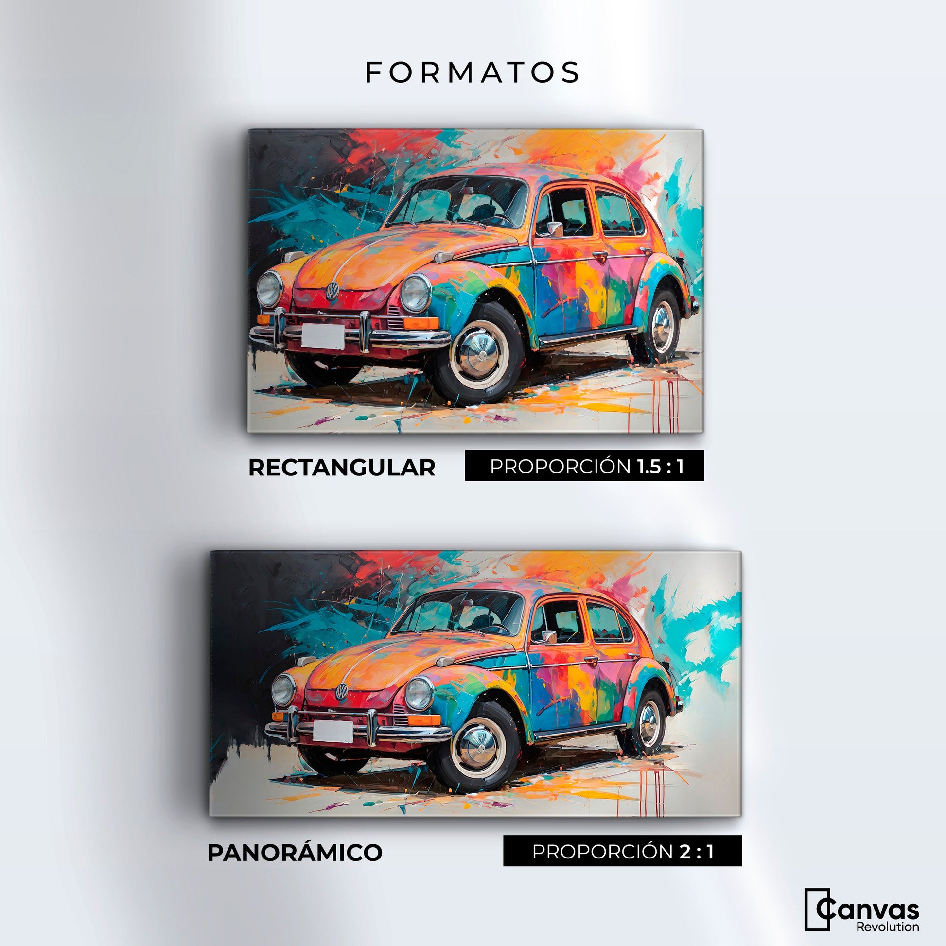 Cuadros Decorativos Canvas Revolution | Vocho Colorido | Formatos