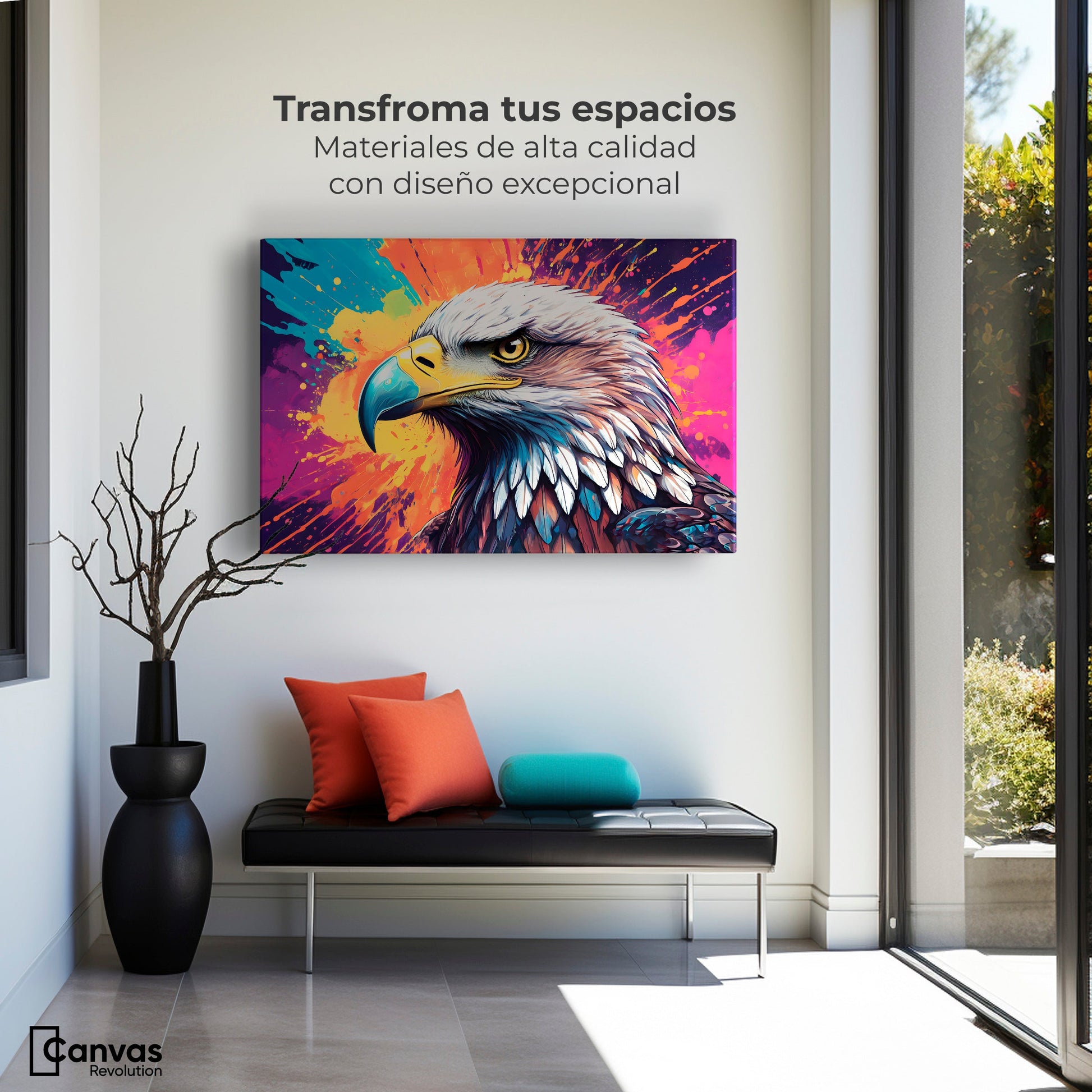 Cuadros Decorativos Canvas Revolution | Aguila Arcoiris | Montaje1