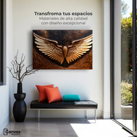 Cuadros Decorativos Canvas Revolution | Alas Angel Cobre | Montaje1