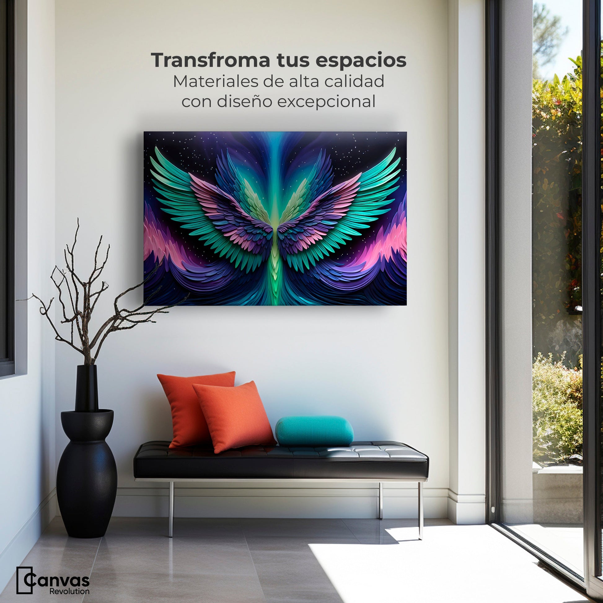 Cuadros Decorativos Canvas Revolution | Alas Angel Cosmic | Montaje1