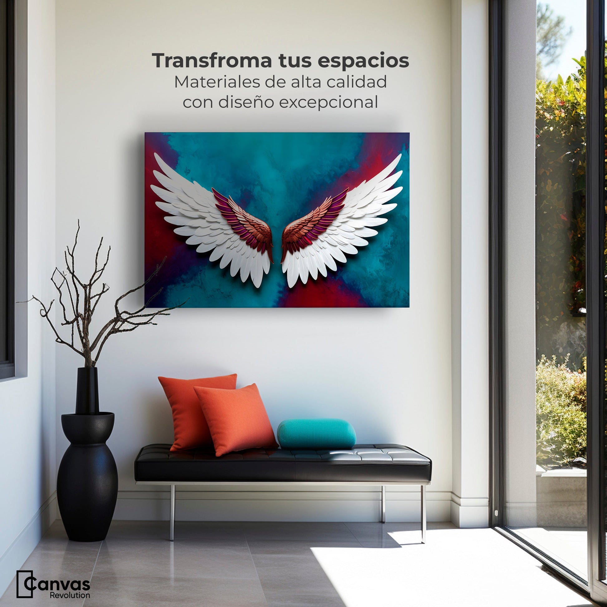 Cuadros Decorativos Canvas Revolution | Alas Angel Intenso | Montaje1
