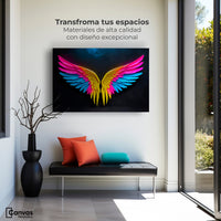 Cuadros Decorativos Canvas Revolution | Alas Angel Neon | Montaje1