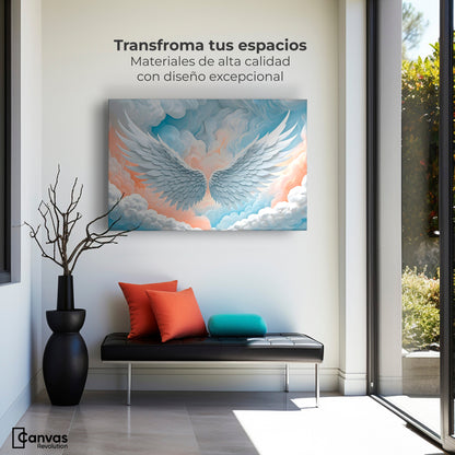 Cuadros Decorativos Canvas Revolution | Alas Angel Nubes | Montaje1