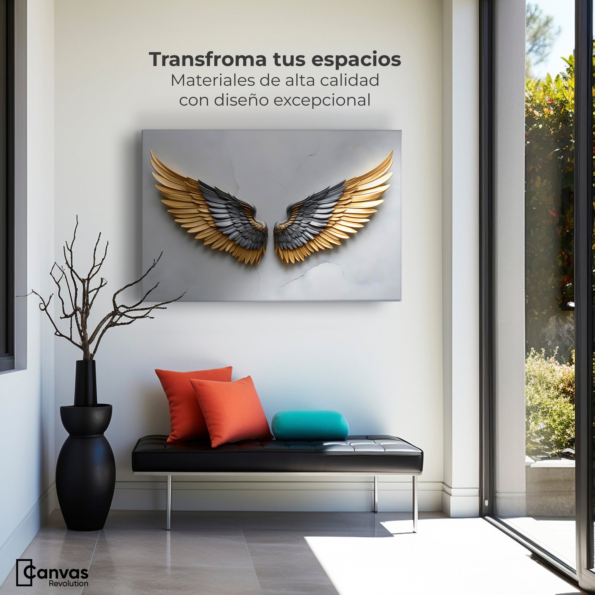 Cuadros Decorativos Canvas Revolution | Alas Angel Sereno | Montaje1