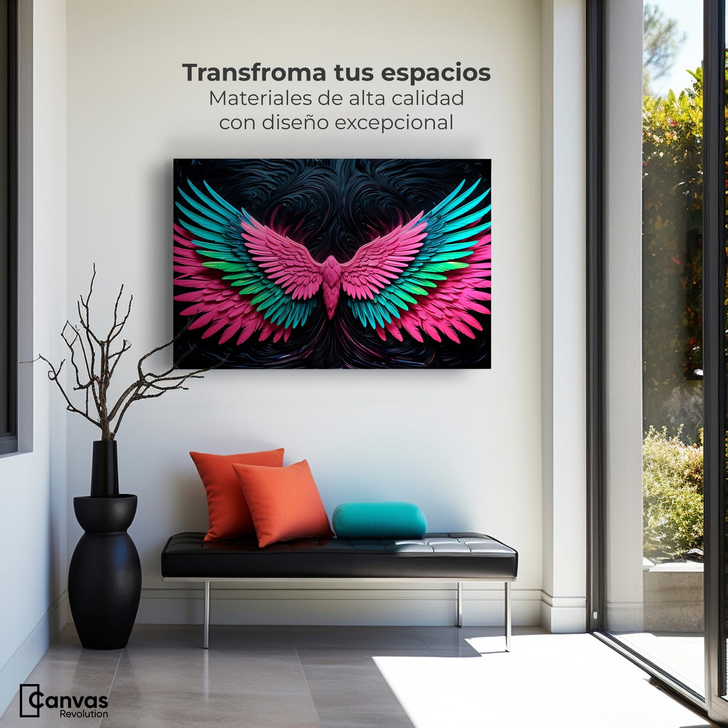 Cuadros Decorativos Canvas Revolution | Alas Luz Angeles | Montaje1